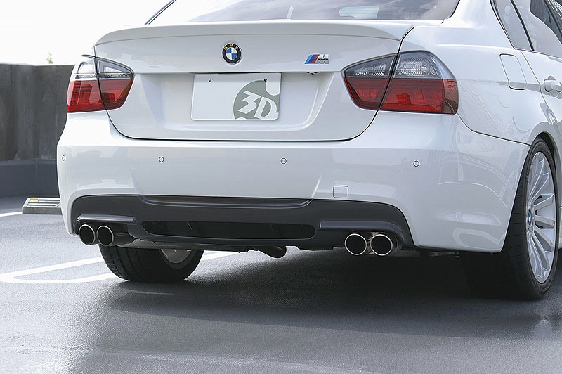 3D Design Carbon Fiber Rear Diffuser Dual Exhaust BMW 3 Series E90 M-Sport 06-11