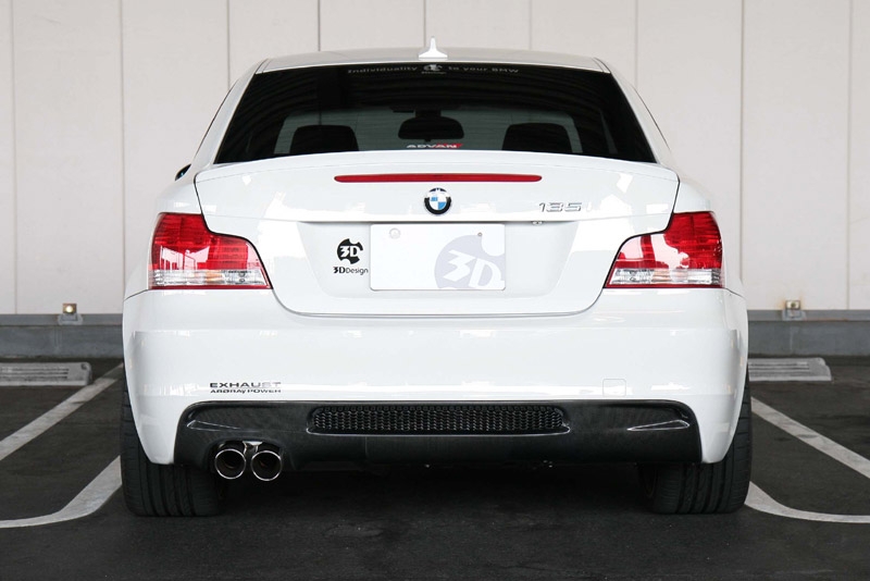 3D Design Carbon Fiber Rear Diffuser Single Exhaust BMW 1 Series E82 M-Sport 04-11