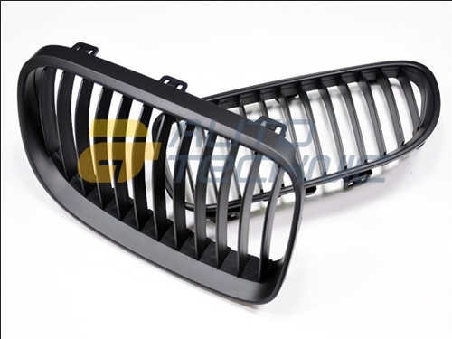 AutoTecknic Replacement ABS Matte Black Front Grilles BMW E92 Coupe | E93 Cabrio | 3 Series LCI 08-11