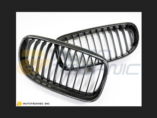 AutoTecknic Replacement Real Carbon Fiber Front Grilles BMW E90 Sedan | E91 Wagon | 3 Series LCI 08-11