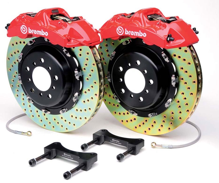 Brembo GT 12.9 Inch 4 Piston Monoblock Rear 2pc Brake Kit Audi TT 3.2 / TTS 07-13