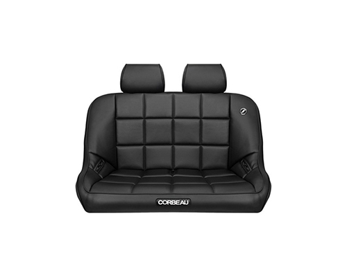 Corbeau 42-Inch Baja Bench Suspension Seat in Black Vinyl Headrest HR01