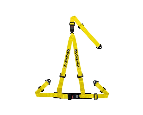 Corbeau Double Release Harness Belt Yellow 3 Point Bolt-In 43203B