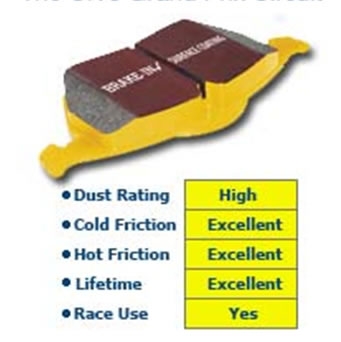 EBC Brakes Yellowstuff 4000 High Friction Front Brake Pads Jaguar S-Type 3.0L 06-09