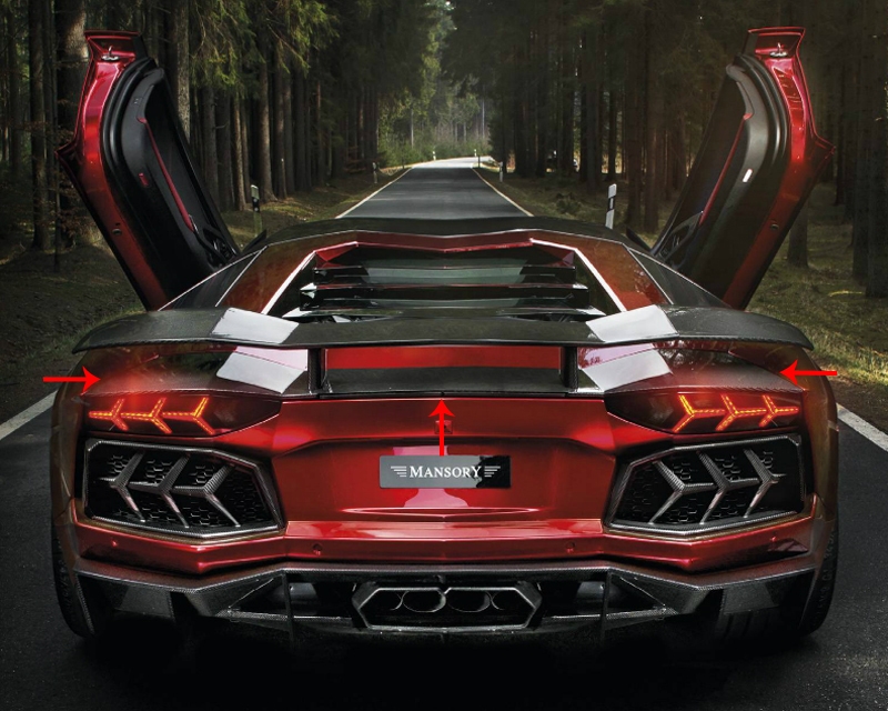 Mansory Carbon Rear Spoiler Lamborghini Aventador 12-14