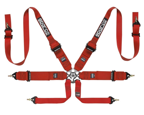 Sparco Competition 6-Point Harness HANS Compatible Red