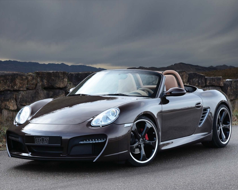 TechArt Front Spoiler Type 2 with Black Running Lights Porsche Boxster without OE DRL 05-12