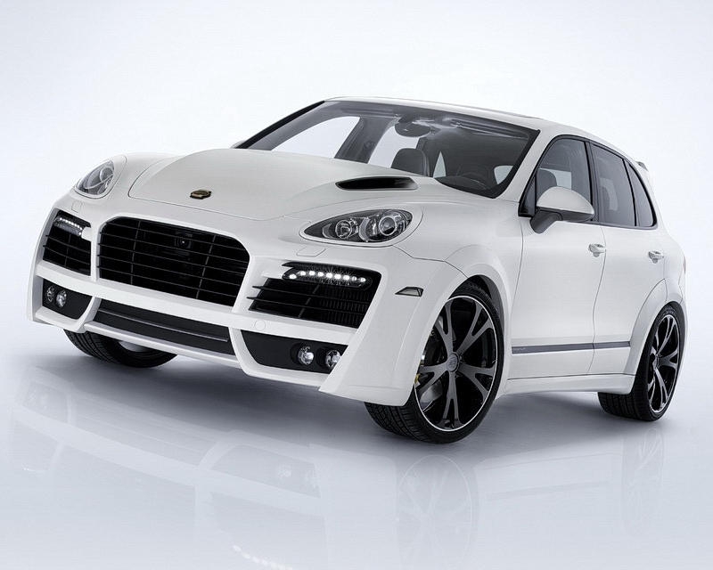 TechArt Magnum Aero Wide Body Kit Black DRL Porsche Cayenne S Hybrid 958 with Tow Hitch 11-14